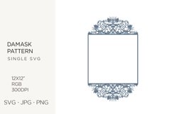 Vintage damask, royal baroque ornamental frame, svg Product Image 1