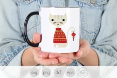 Christmas Cat SVG Cut File for Cricut, Holiday Cat SVG Product Image 5
