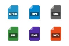 Set Of File Formats Icons Product Image 1