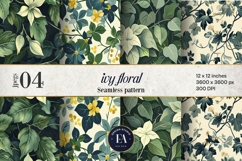 Ivy Floral Pattern | Vintage Botanical Leaf Texture Product Image 1