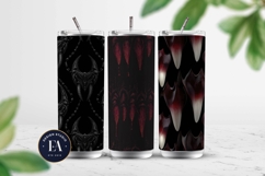 Vampire Fangs Pattern, Dark Gothic Teeth Digital Paper Product Image 2