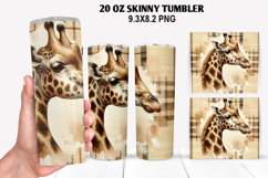 Giraffe Skinny Tumbler 20oz Wrap Design, Animal Tumbler Wrap Product Image 1
