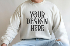 Sand Gildan 18000 Mockup, Sweatshirt Crewneck Mockups Product Image 1