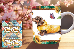 Luxurious 11oz Mug Wrap Png Design , Cute Dog Product Image 1
