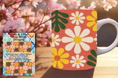 Elegant 15oz Mug Wrap Png Artwork , Flowers Product Image 1