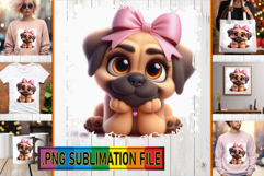 Playful TSHIRT Gift Ideas PNG, 3D Dog Product Image 1