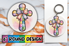 Radiant Circle Ornaments Design PNG, Cross and Bow Product Image 1