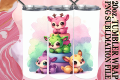 Radiant Love 20oz tumbler wrap, Cute Animals Product Image 1