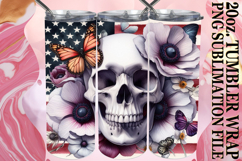 Joyful Hearts 20oz tumbler wrap, Skull USA Product Image 1