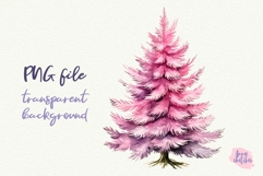 Pink Christmas Tree PNG | Coquette Christmas Clipart Product Image 1