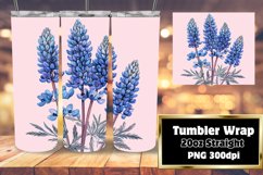 Sublimation Tumbler Wrap Watercolor Flower 20oz Design Product Image 1