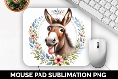 Donkey, Cute Animal Mouse Pad PNG, Animal Lover Gift Product Image 1