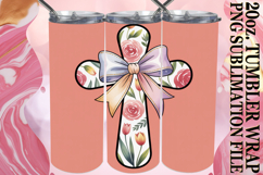 CHEERFUL PRESENT 20oz TUMBLER WRAP, Cross and Bow Product Image 1