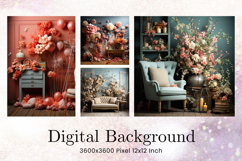 Living Room Couch Backdrops Sofa Summer Background Wallpaper Product Image 1