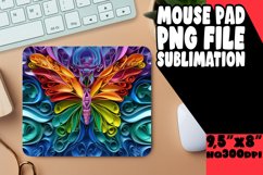 Color Splash Butterfly Mouse Pad - 3D Design Product Image 1