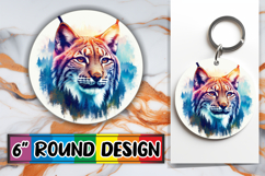 Whimsical Keychain Circle Sublimation, Animals Art Product Image 1