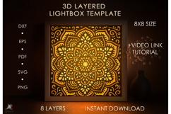3D Mandala Pattern Lightbox Shadow box SVG Papercut template Product Image 1