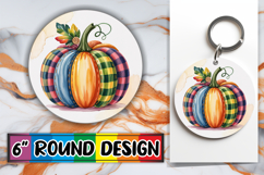 Cozy Circle Designs for Cars PNG, Pumpkin Watercolor Product Image 1