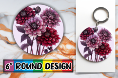 Vibrant Round Design Car Coaster PNG , Beauty Flower Product Image 1