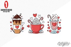 Valentine Coffee Sublimation Clipart - High Quality Design Product Image 1