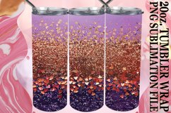 Glittery Floral Leopard Tumbler Graphic: Sublimation - 20oz Product Image 1