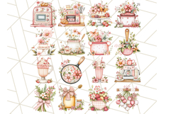 Cottagecore Kitchen Clipart, Vintage Floral Kitchen PNG Product Image 8