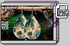 Summer Bloom Glitter Teardrop Earring Sublimation Product Image 1