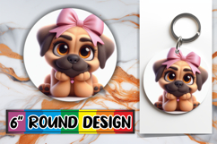 Sweet Coaster Designs for Cars PNG, 3D Dog Product Image 1
