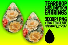 Whimsical Floral Festival PNG Teardrop Earring Design Product Image 1