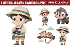 Watercolor Safari Adventure Clipart PNG Product Image 1