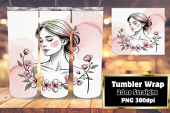 CUSTOM 20oz Tumbler Artwork for DIY Projects , Beauty Woman Product Image 1