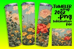 Vintage Floral Print Tumbler Wrap - Sublimation Delight Product Image 1