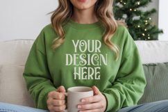 Christmas Gildan 18000 Irish Green Crewneck Sweatshirt Mocku Product Image 1