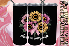 Uplifting Sublimation 20oz tumbler wrap, Breast Cancer Product Image 1