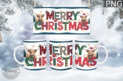 Merry Christmas Mug Wrap - Christmas Mug Sublimation Product Image 1