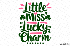 Little Miss Lucky Charm Svg | St Patrick&#039;s day Design Product Image 1