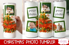 Christmas Photo tumbler wrap sublimation, Christmas truck Product Image 2