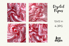 Floral Ribbon Digital Paper Kit Rococo Valentine Patterns Product Image 2