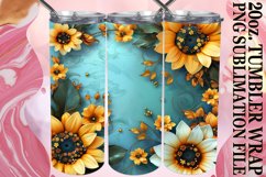 Summer Glitter Flower Pattern Tumbler Wrap - 20oz Product Image 1