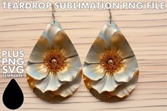 Sparkling 3D Blossom Teardrop Earring Summer Elegance Product Image 1