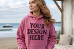 Heliconia Gildan 18500 Hoodie Sweatshirt Mockup, 185 mock-up Product Image 1
