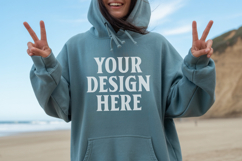 Indigo Blue Gildan 18500 Hoodie Mockup, G18000 Hoodie Mod Product Image 1