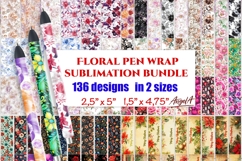 Floral sublimation pen wraps bundle, epoxy pen, Christmas Product Image 1