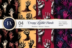 Seamless Creepy Zombie Hands Rising Ground Digital Paper Product Image 1