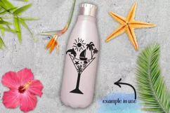 beach summer doodles funny cocktails cutting svg dxf clipart Product Image 4