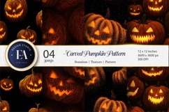 Carved Pumpkins Seamless Tileable Halloween Digital Paper Product Image 1