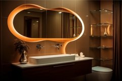 Modern bathroom with illuminated mirror Product Image 1