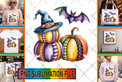 Unique TOTE BAG Art PNG, Pumpkin Watercolor Product Image 1