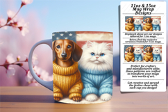 Sophisticated 15oz Mug Wrap Png , Dog and cat Product Image 1