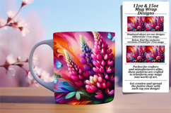 Artful 11oz Mug Wrap Png Artwork , Flowers Product Image 1